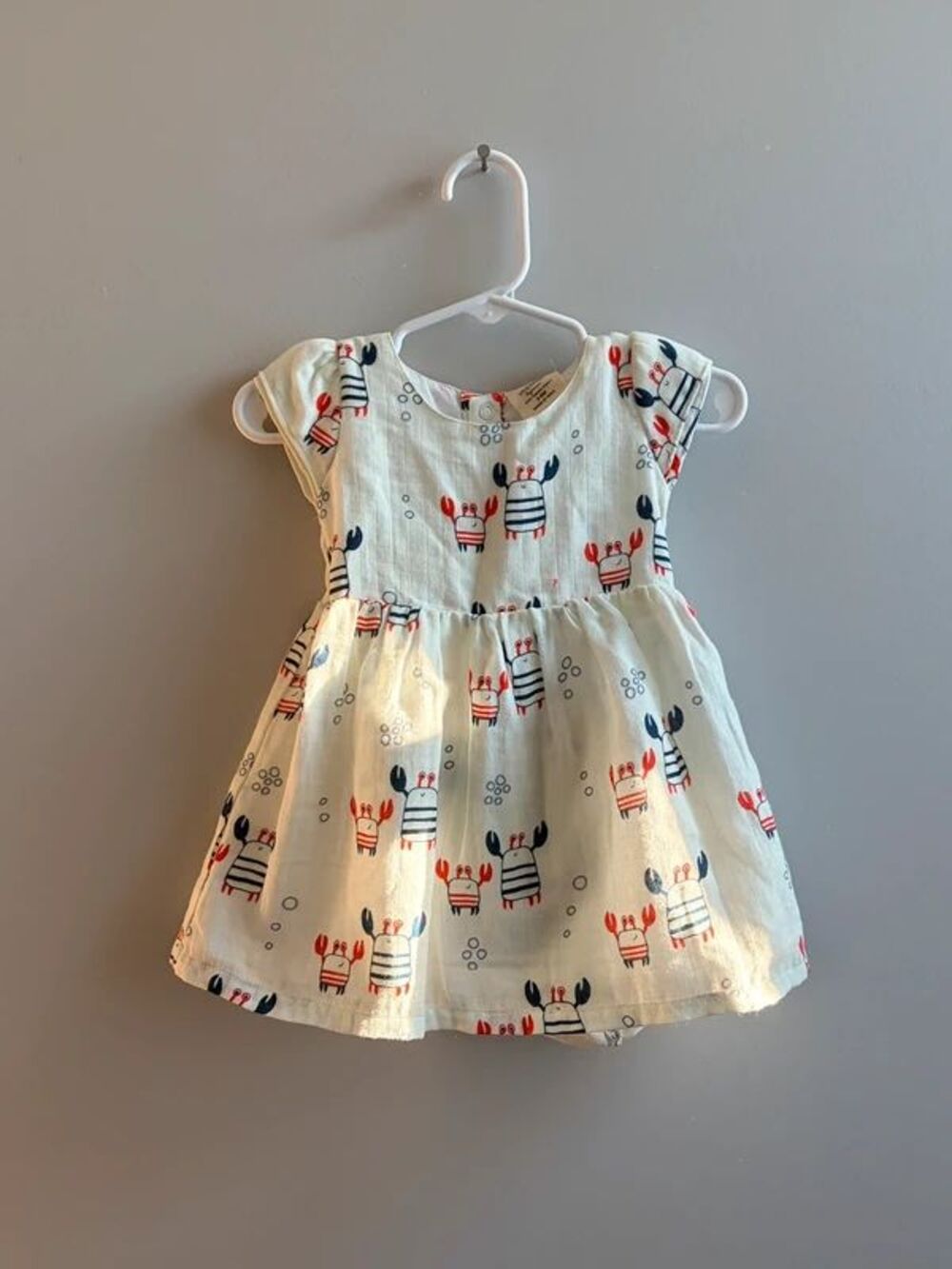 Viverano Organic Muslin Nautical Crab Dress & Bloomer Set 3-6M #summer #beach